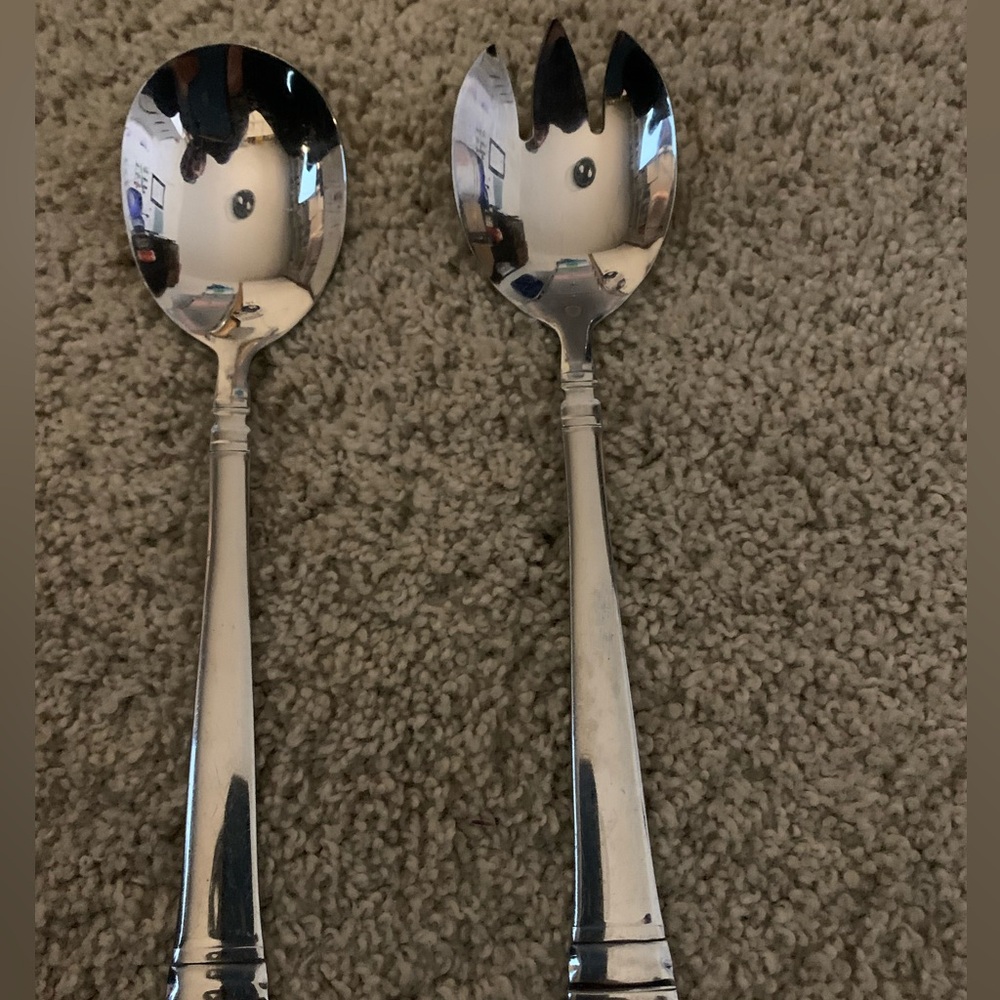 D’Moda Italy Stainless Steel Salad Servers – 2-Piece Set, Elegant Italian Design